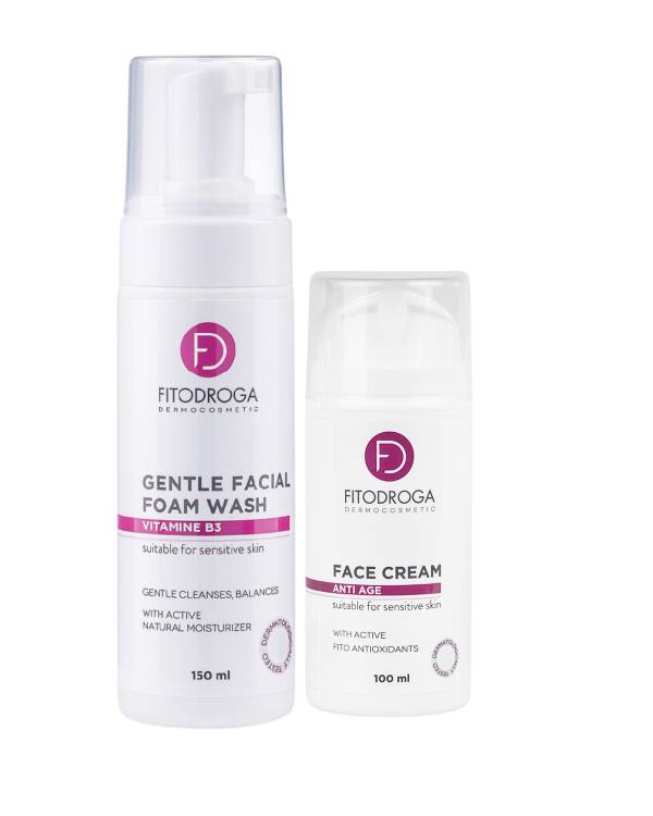 Komplekts Fitodroga Facial Foam Wash + Face Cream Anti Age